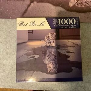 Cat Reflection Puzzle - Gray